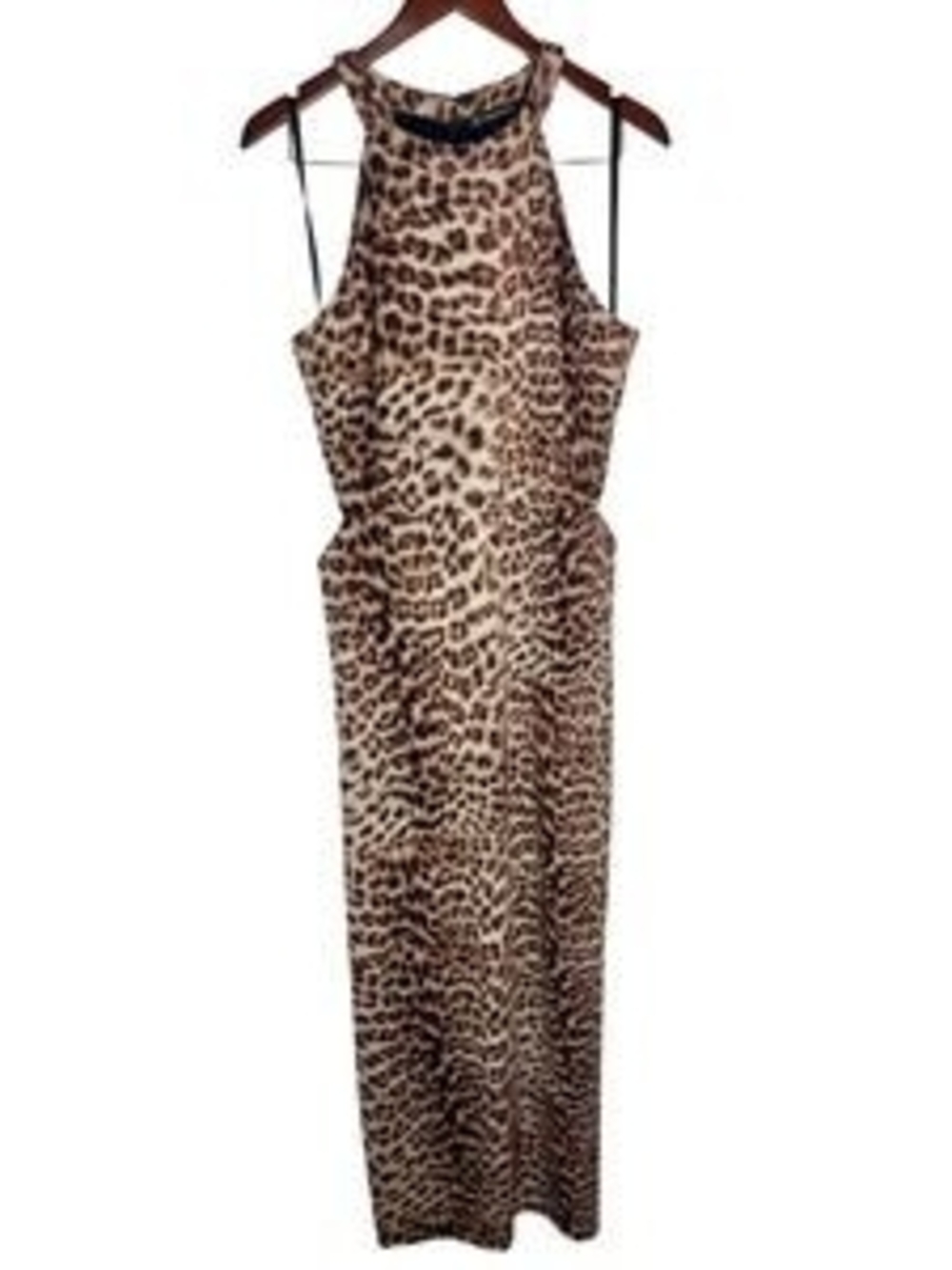 INC International Concepts Leopard Halter Maxi Dress - Brown & Cream